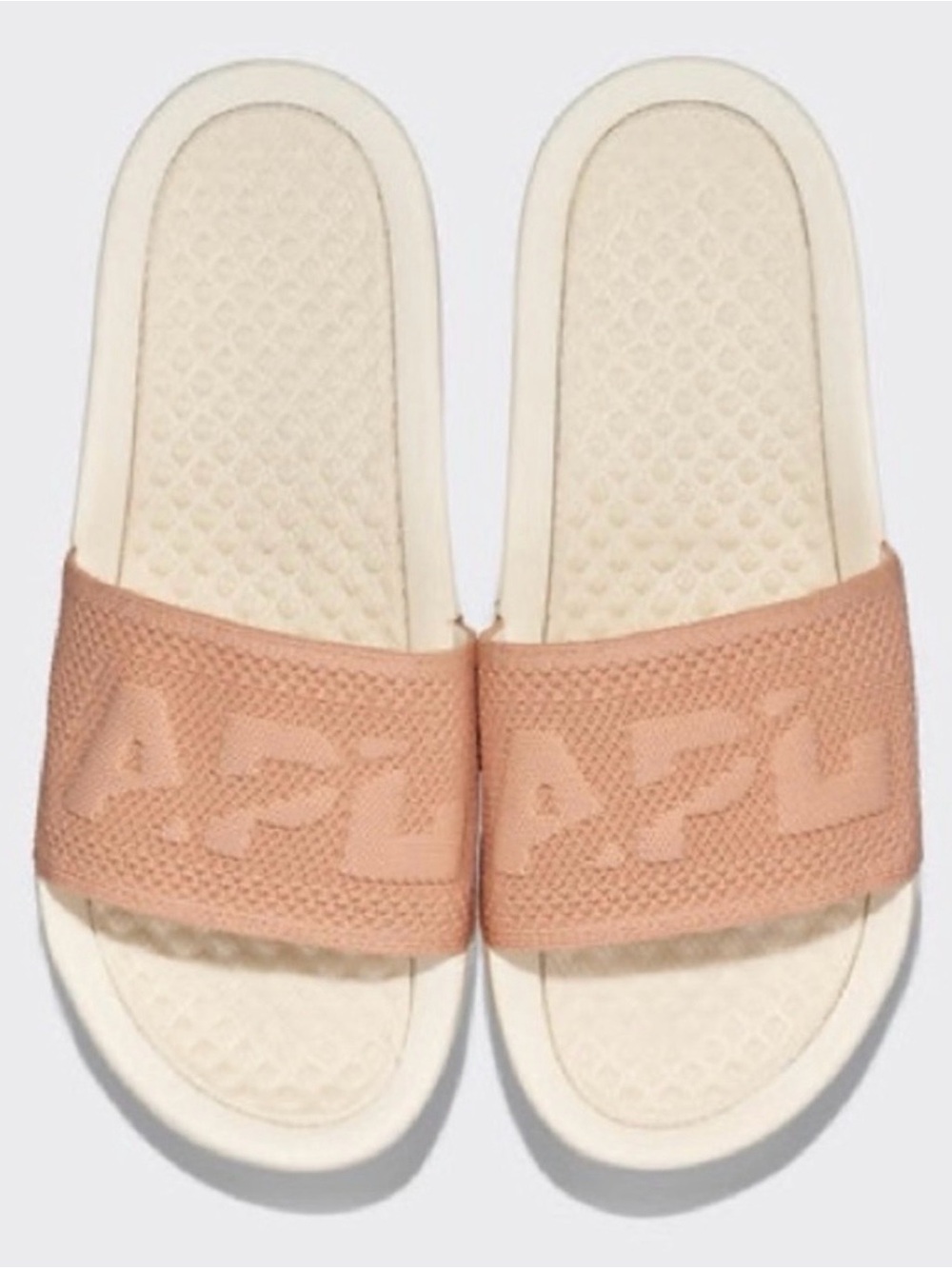 $179 APL AUTHENTIC Women's TechLoom Ivory Blush Sliders Sandals Blush Nude Pink